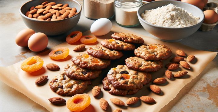 recette cookies à la protéine de pois, amandes et abricots